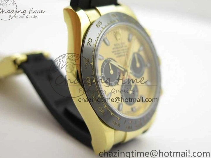 0501 Sporty Daytona 116518 KKF 1:1 Best Edition 904L Steel YG Black Dial on Rubber Strap A 2455